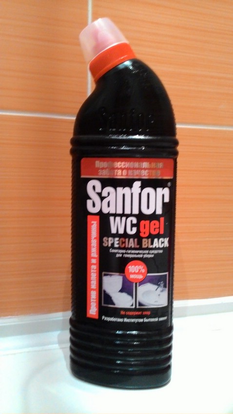 Средство для чистки унитаза Sanfor WC gel special black