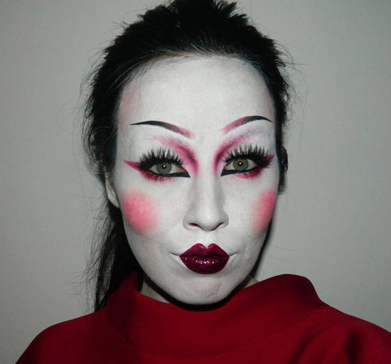 макияж гейши на Хэллоуин