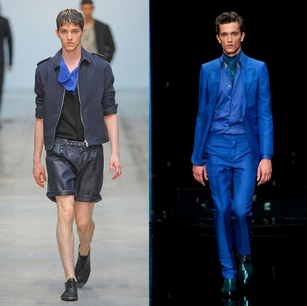 Оттенки синего мужской одежде