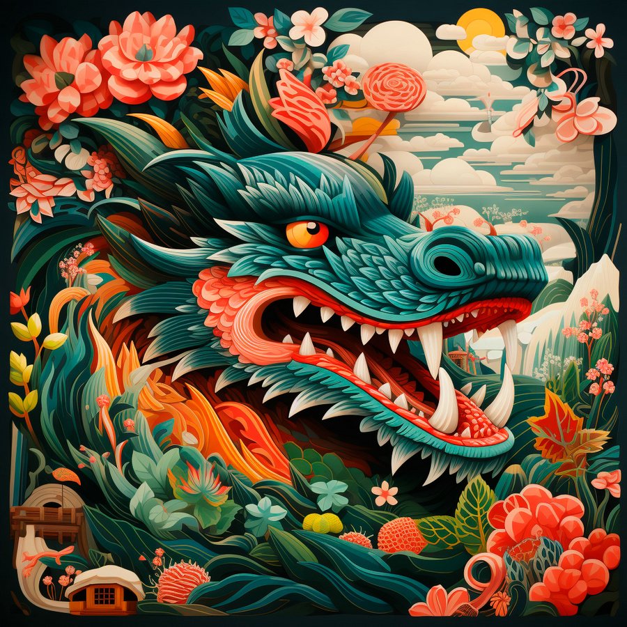 китайский дракон иллюстрация