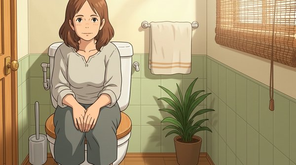 на унитазе